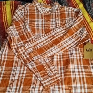 Rei corp orange button down